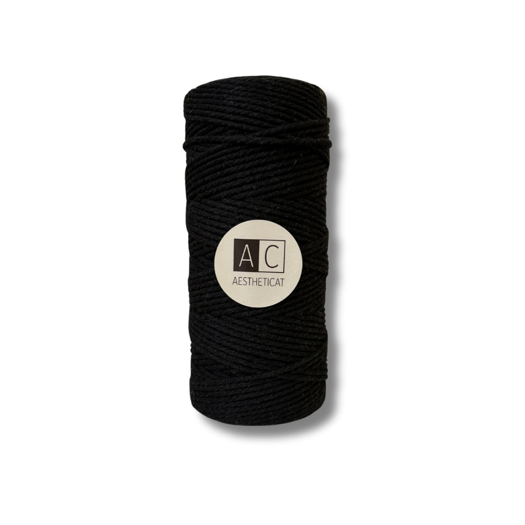Cat scratching post refill in black cotton cord 